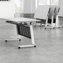 Training Tables And Chairs Multi-functional Office Folding Conference Table With Wheels