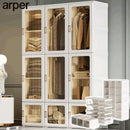 Arper Folding Wardrobe Bedroom Large Capacity Open Wardrobe Living Plastic Drawer Cabinet Foldable