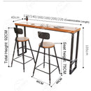 (MUWU) Solid Wood Bar Table Balcony Long Table And Chair Simple Industrial Style High Footed Dining