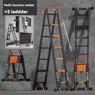 12🔥12 SHANJIE Ready Stock Telescopic Ladder Thickened Aluminum Alloy Engineering Herringbone Ladder