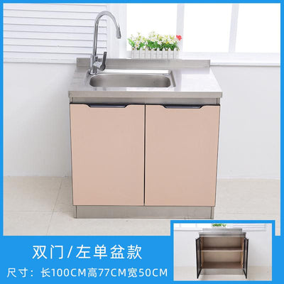 YSHF Kitchen Cabinet Storage Household With Gas Stove Sink Kitchen Cupboards Stainless Steel Kitchen