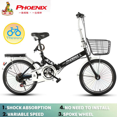 Phoenix🚴‍♀️Folding Bike Spot Road Bikes Ready Stockfolding Bicycles, Women''s Lightweight Portable