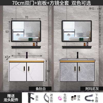 K.T Aluminum Alloy Mirror Cabinet Bathroom Cabinet Combination Small Cabinet Bathroom Integrated