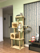 Large and Medium-sized Solid Wood Sisal Climbing Cat's Nest Wooden Four Seasons Universal Scratch