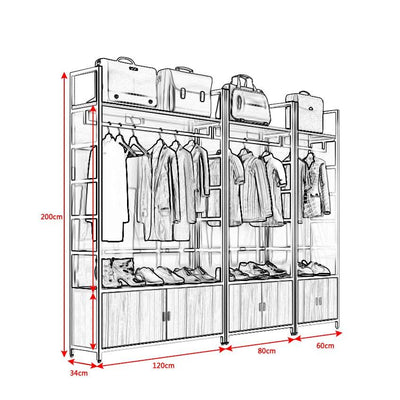 ⭐Clothing Shop Clothes Rack Display Rack Floor Coat Rack Belt Cabinets Shopping Mall Display