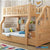 Children Kids Bed Bunk Bed For Kids, Solid Wood Double Decker Bed Multi-functional Kids Bed Frame