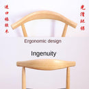 Solid Wood Horn Nordic Household Wooden Stool Backrest Chair Desk Log Dining Table Combination